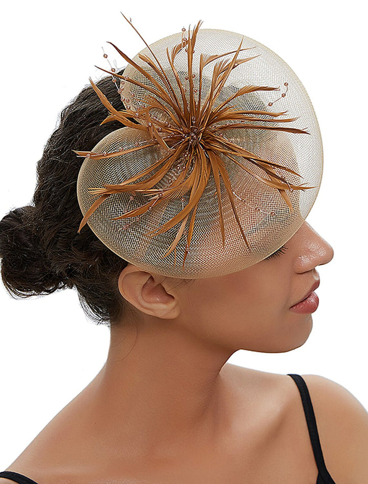 Fuchsia Cute Ladies Day Wedding Party Cocktail Feather Kentucky Derby Hat/Fascinator