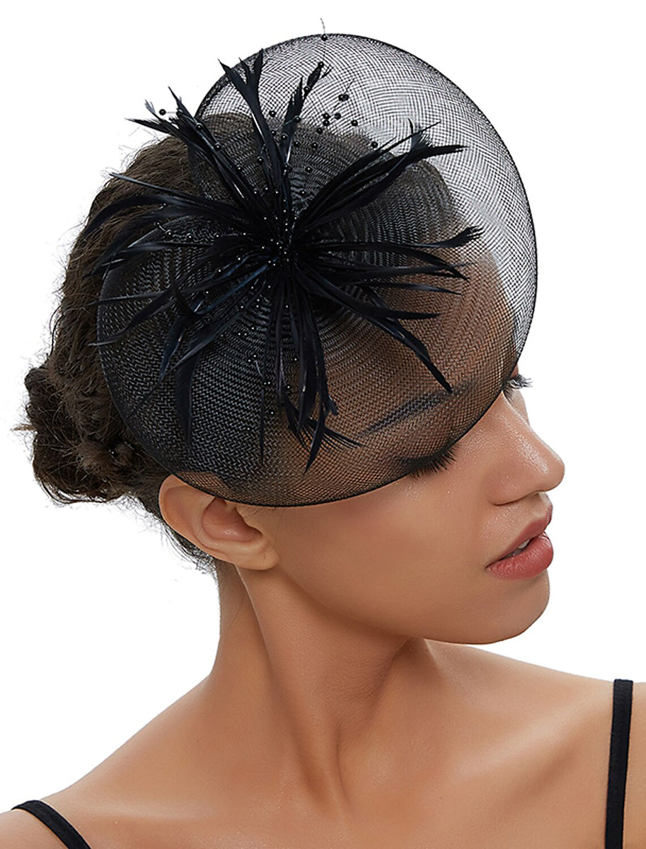 Fuchsia Cute Ladies Day Wedding Party Cocktail Feather Kentucky Derby Hat/Fascinator