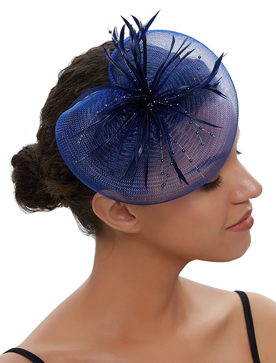 Fuchsia Cute Ladies Day Wedding Party Cocktail Feather Kentucky Derby Hat/Fascinator