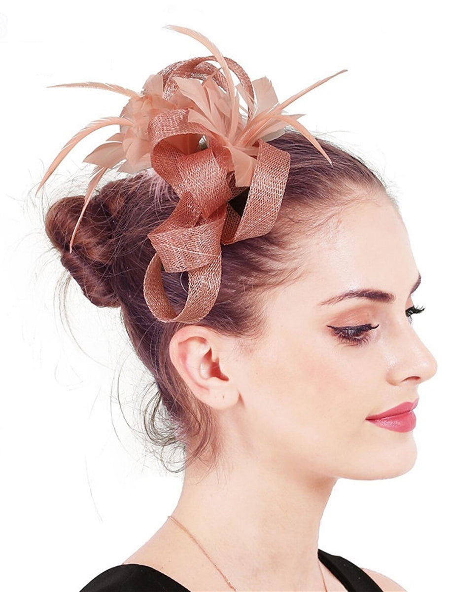 Elegant Sinamay Wedding Evening Party Feather Kentucky Derby Hat/Headpiece