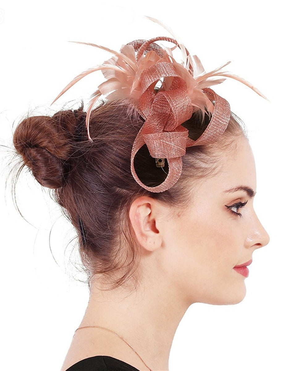 Elegant Sinamay Wedding Evening Party Feather Kentucky Derby Hat/Headpiece