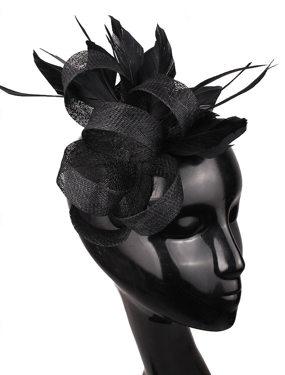 Elegant Sinamay Wedding Evening Party Feather Kentucky Derby Hat/Headpiece