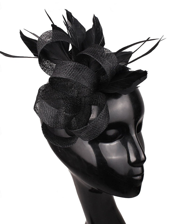 Elegant Sinamay Wedding Evening Party Feather Kentucky Derby Hat/Headpiece