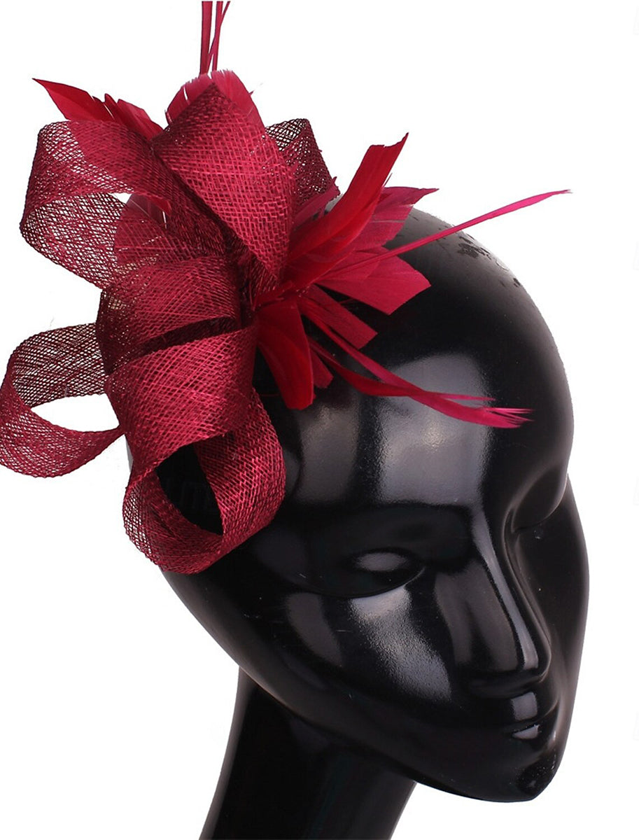 Elegant Sinamay Wedding Evening Party Feather Kentucky Derby Hat/Headpiece