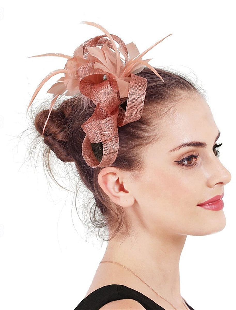 Elegant Sinamay Wedding Evening Party Feather Kentucky Derby Hat/Headpiece