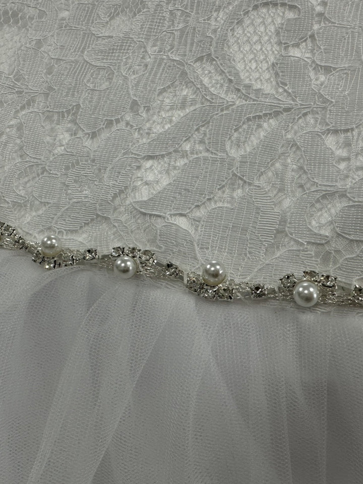 A-Line/Princess Tulle Floral Flower Girl Dresses with Beading