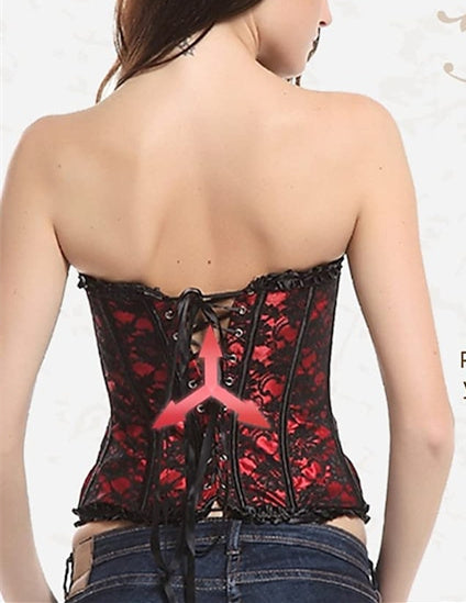 Women‘s Sexy Push Up Lace Overbust Corsets for Wedding Party Birthday