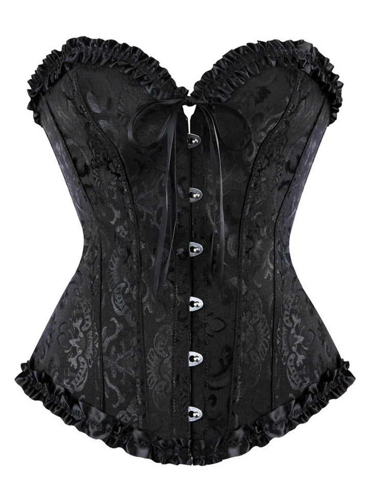 Women's Sexy Bavarian Push Up Lace Overbust Corsets for Wedding Party Birthday