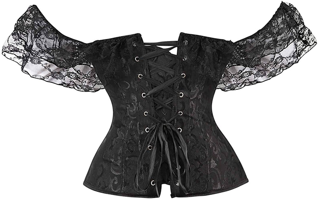 Women's Sexy Buckle Hook Push Up Lace Overbust Corsets for Wedding Party Birthday