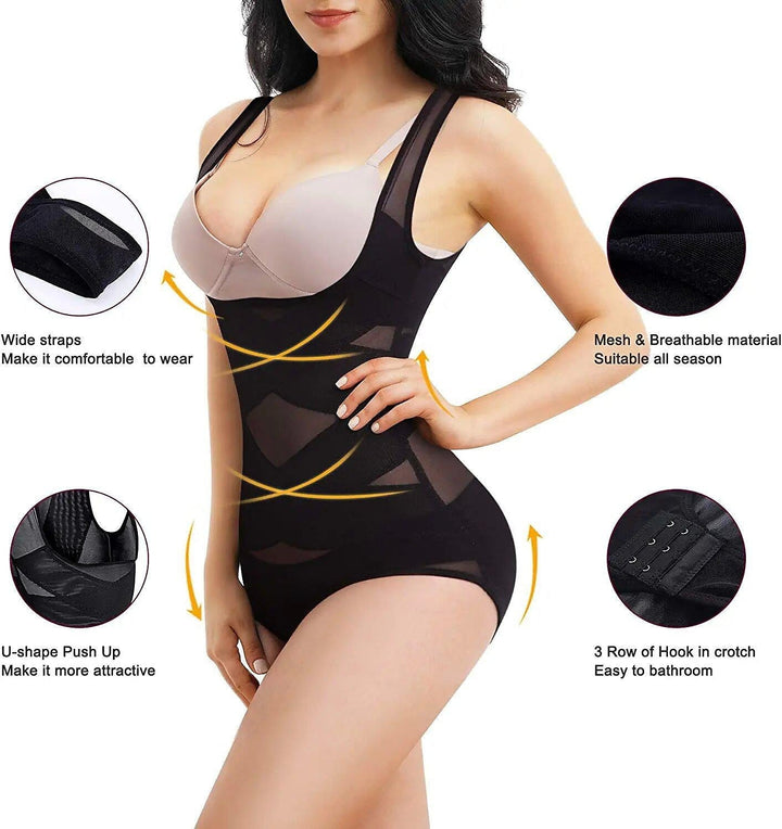 Bodysuit Corset Women's Waist Trainer Mesh Elastic Corsets Shapewear