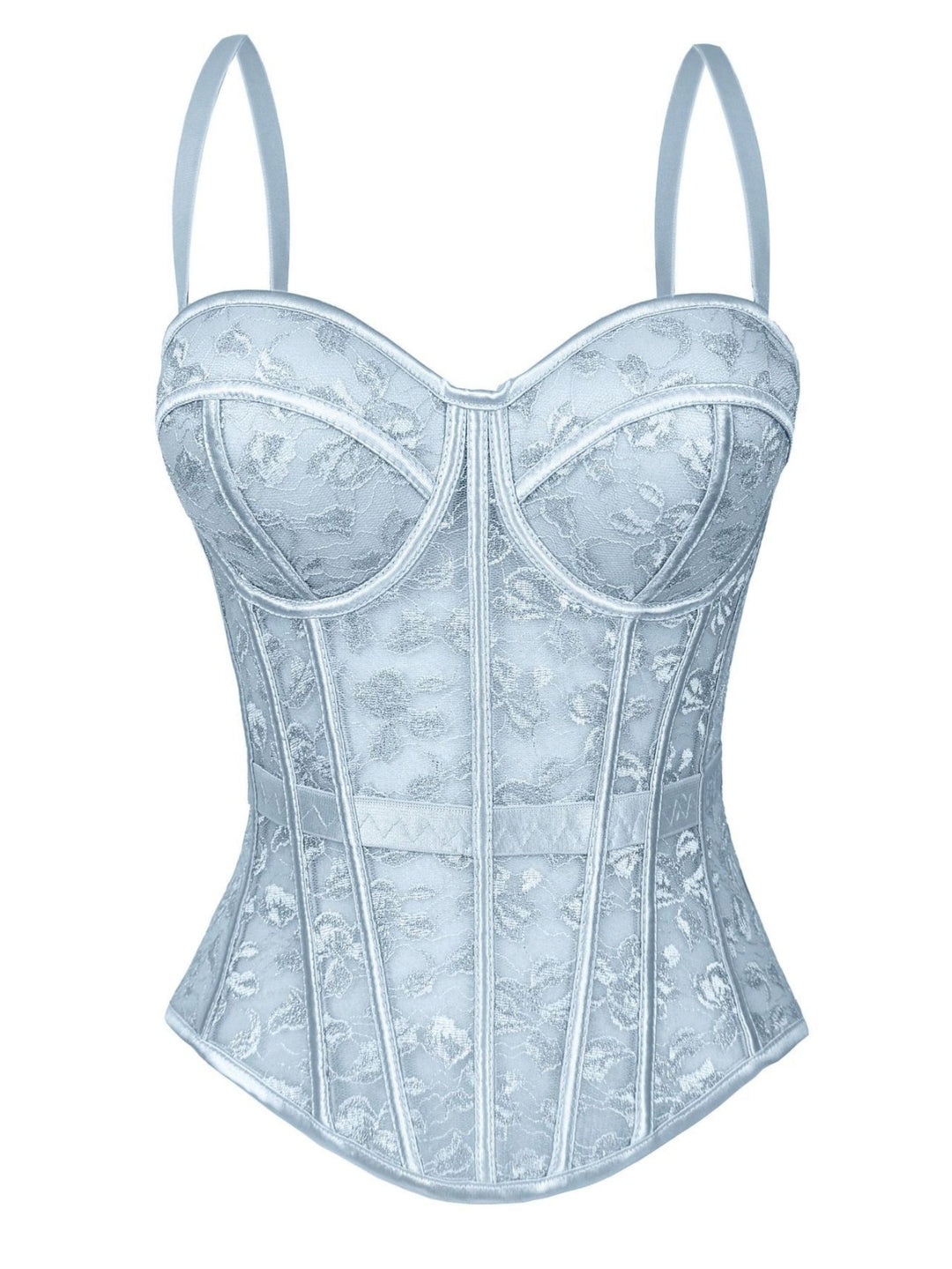Women¡®s Floral Lace Corset Top Sweetheart Neck Bustier with Boning