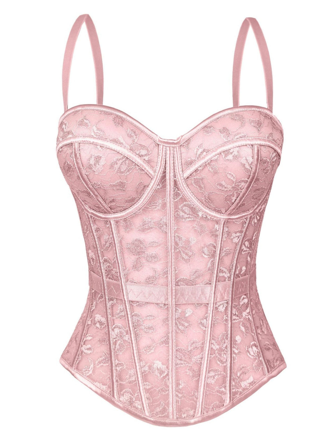 Women¡®s Floral Lace Corset Top Sweetheart Neck Bustier with Boning