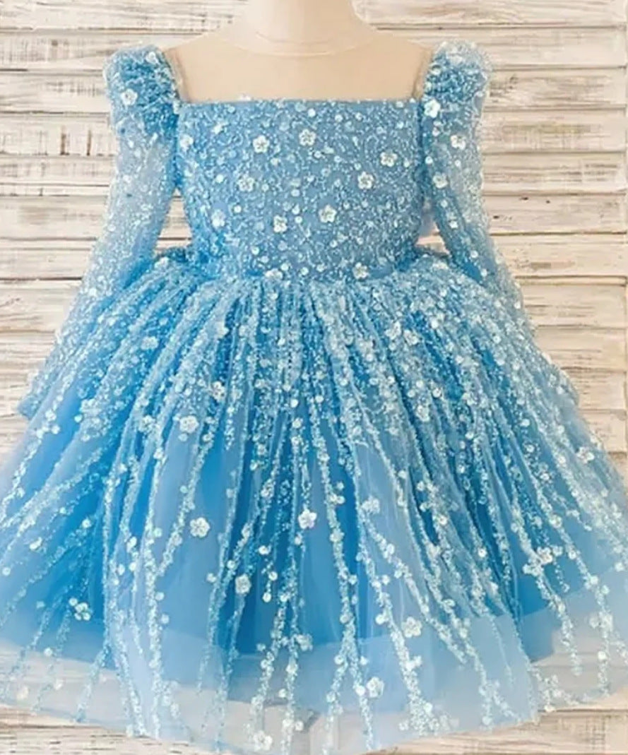 Ball-Gown/Princess Tulle Knee-length Girl Birthday Dress