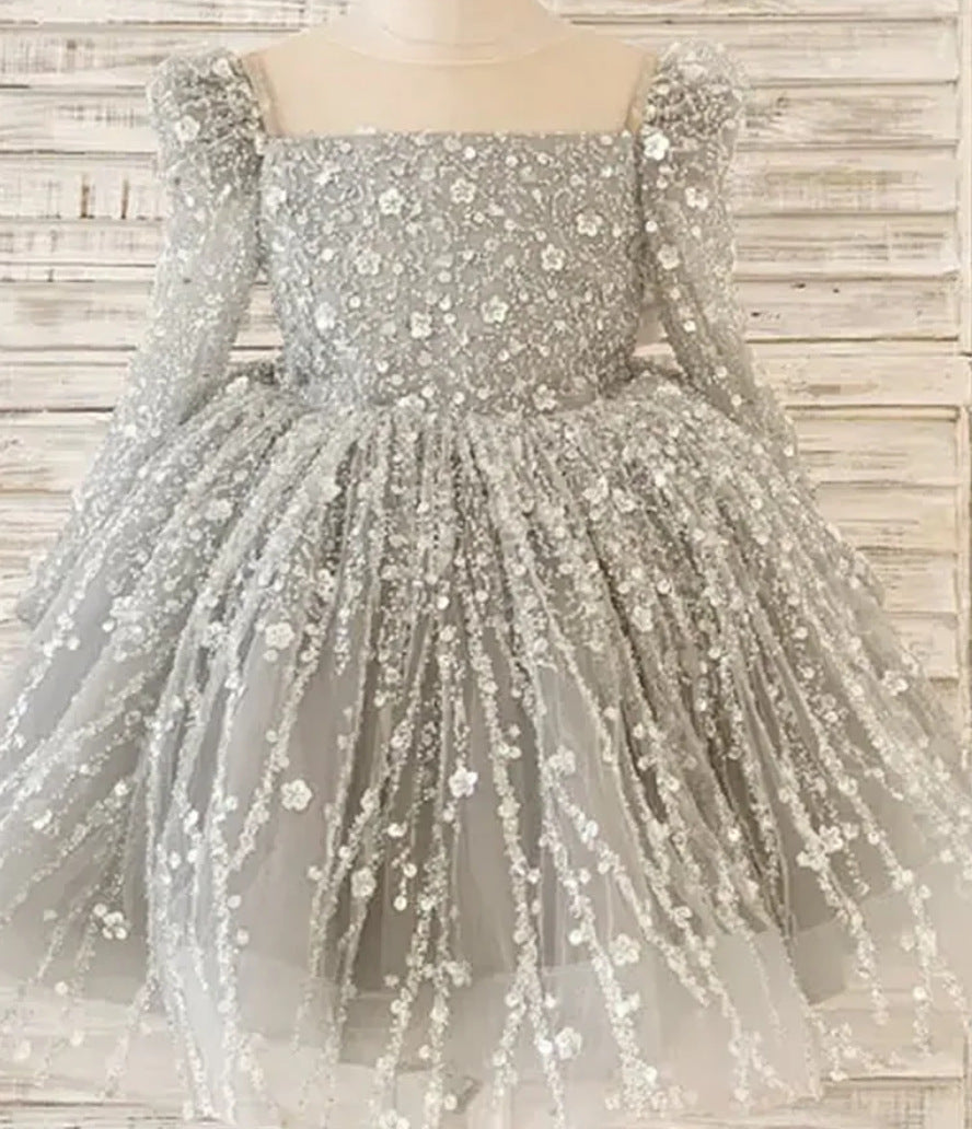 Ball-Gown/Princess Tulle Knee-length Girl Birthday Dress