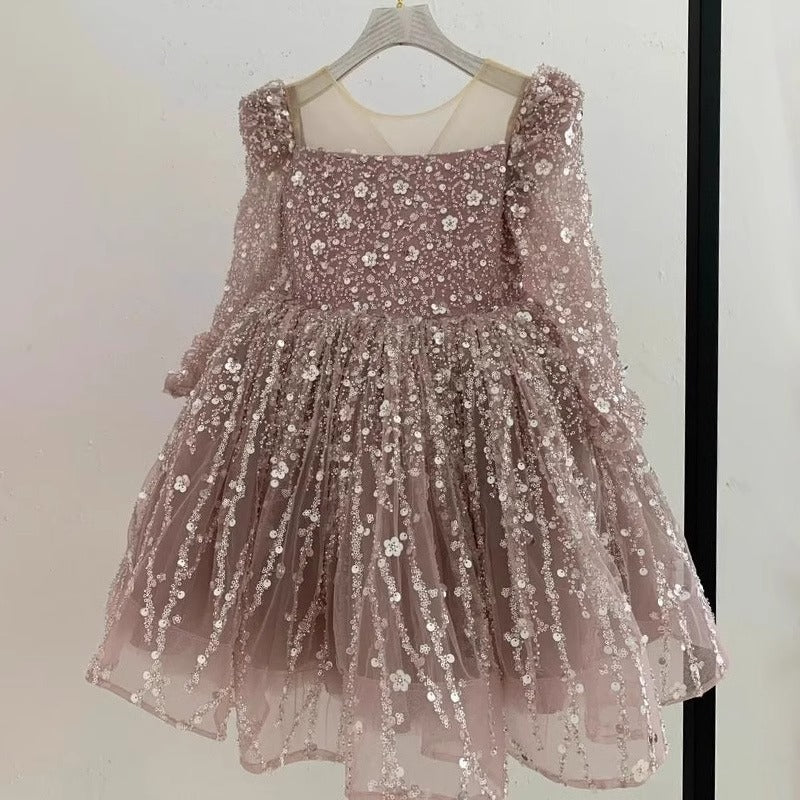 Ball-Gown/Princess Tulle Knee-length Girl Birthday Dress