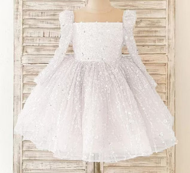 Ball-Gown/Princess Tulle Knee-length Girl Birthday Dress