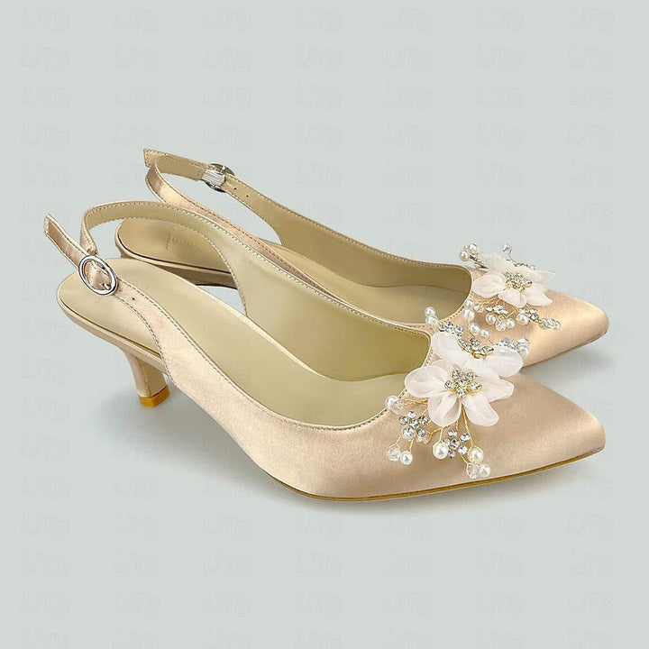 Women's Wedding Shoes Comfort Pointed Toe Wedding Heels Bridal Shoes