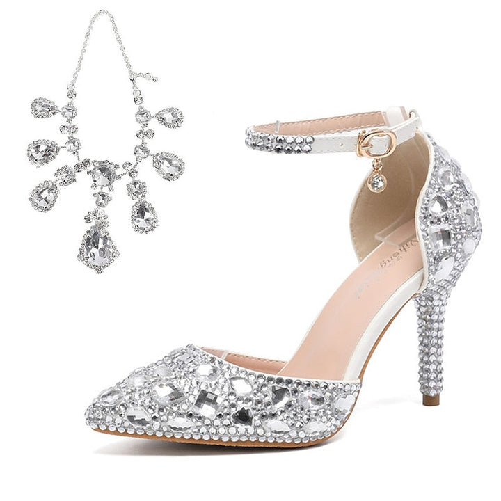 Women's Wedding Shoe Pumps Glitter Crystal Sequined Jeweled Bridal Shoes