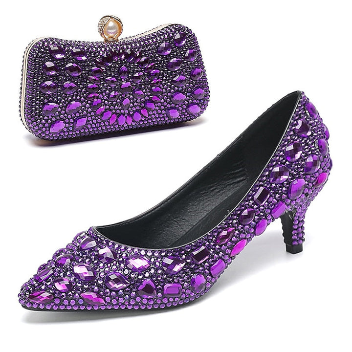 Women's Wedding Shoe Pumps Bling Bling Shoes Dress Shoes Glitter Crystal Sequined Jeweled Bridal Shoes