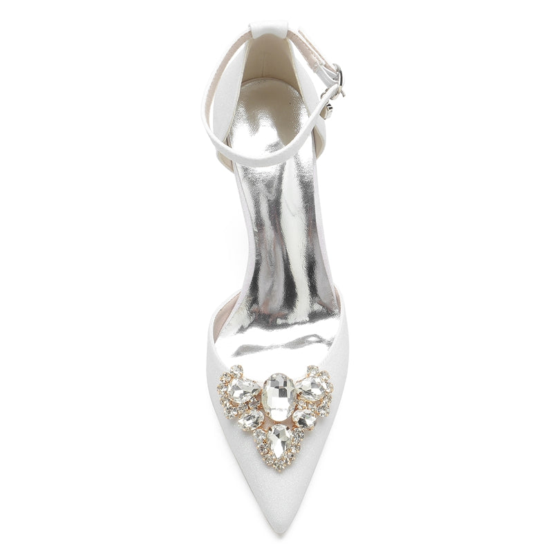 Women's Wedding Shoes Pointed Toe Delicate Rhinestone Luxurious Bridal Shoes