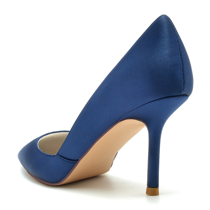 Women's Wedding Shoes Pointed Toe High Heel Silk Satin Minimalism Bridal Shoes
