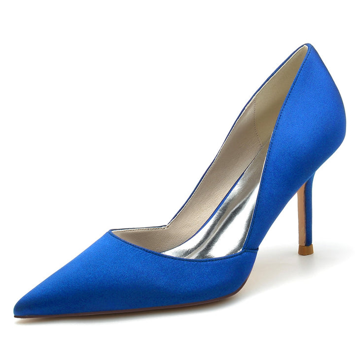 Women's Wedding Shoes Pointed Toe High Heel Silk Satin Minimalism Bridal Shoes