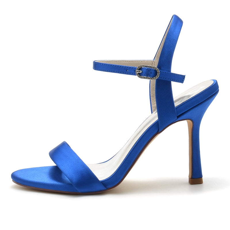 Women's Wedding Shoes Opened Toe High Heel Elegant Simple Buckle Bridal Shoes