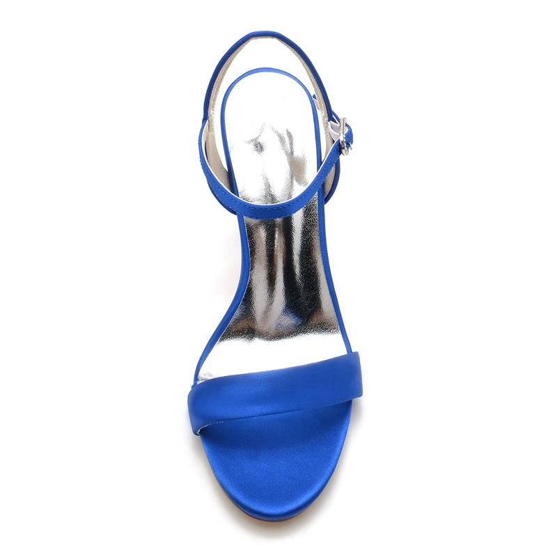 Women's Wedding Shoes Opened Toe High Heel Elegant Simple Buckle Bridal Shoes