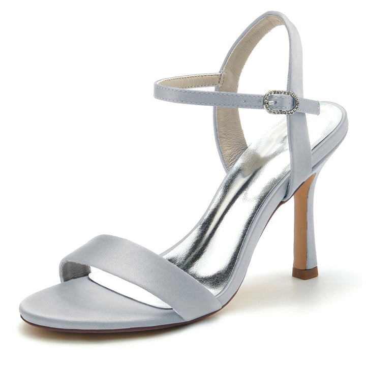 Women's Wedding Shoes Opened Toe High Heel Elegant Simple Buckle Bridal Shoes