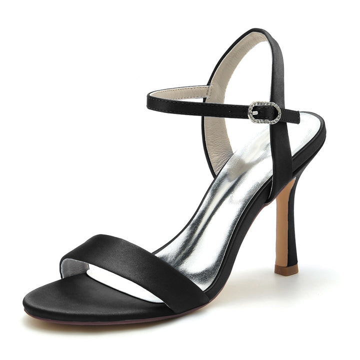 Women's Wedding Shoes Opened Toe High Heel Elegant Simple Buckle Bridal Shoes