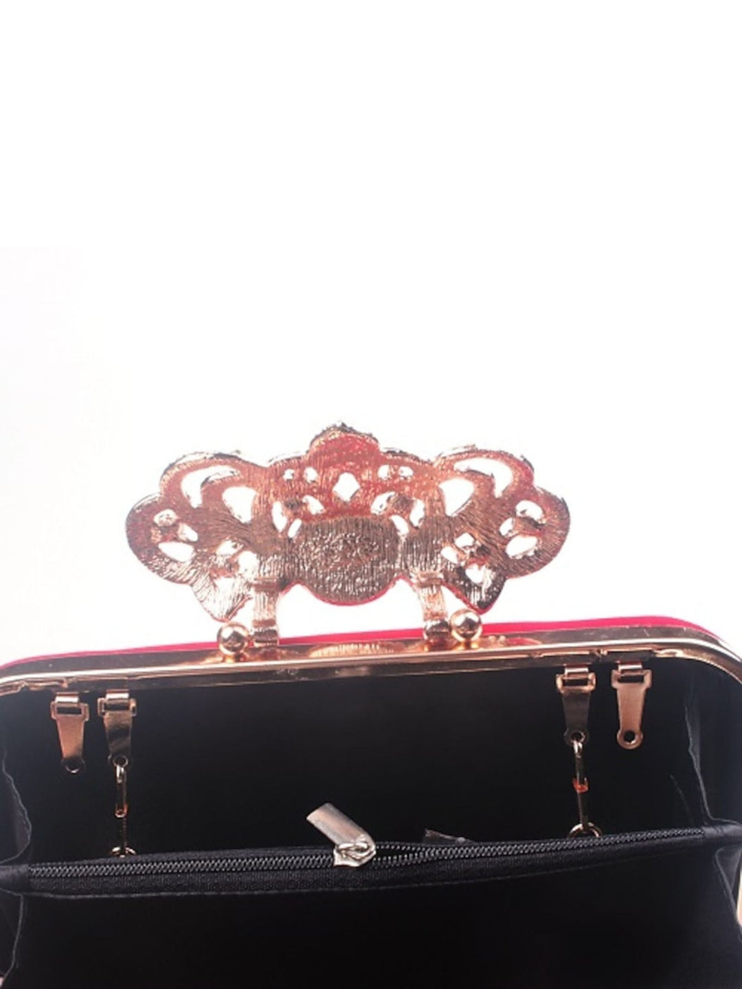 Wine Velvet Retro Elegant Rhinestone Clutch Bags