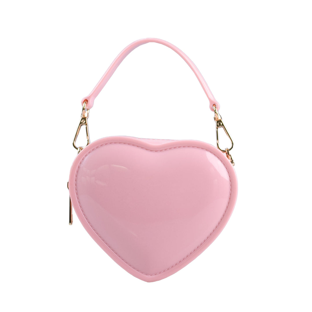 Pink Sweet PVC Heart Jelly Fashionable Evening Clutch Bag