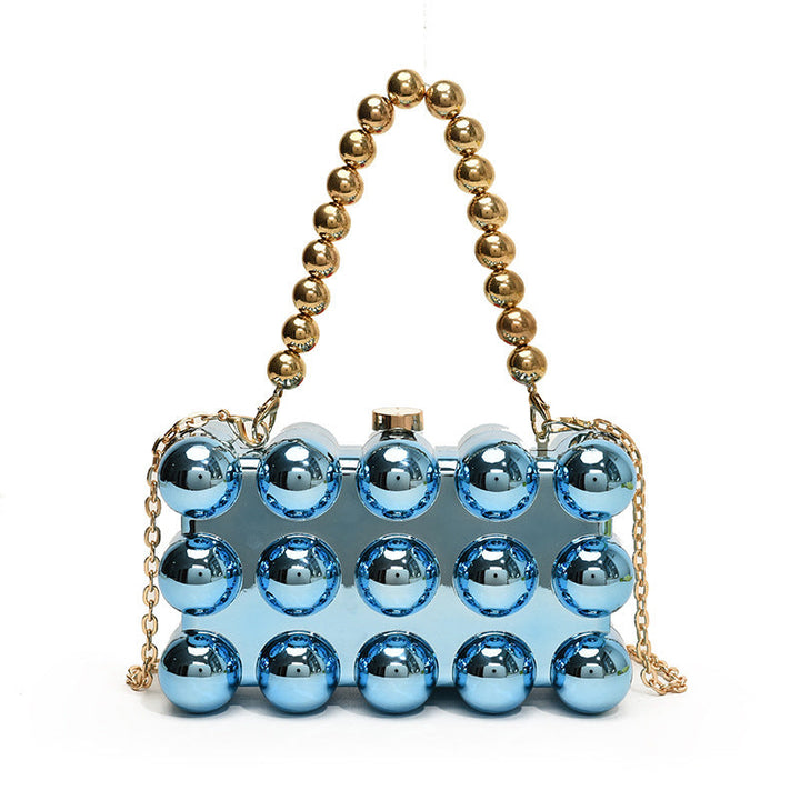 Gold Fashionable Retro Metal Ball Minimalist Chain Bags