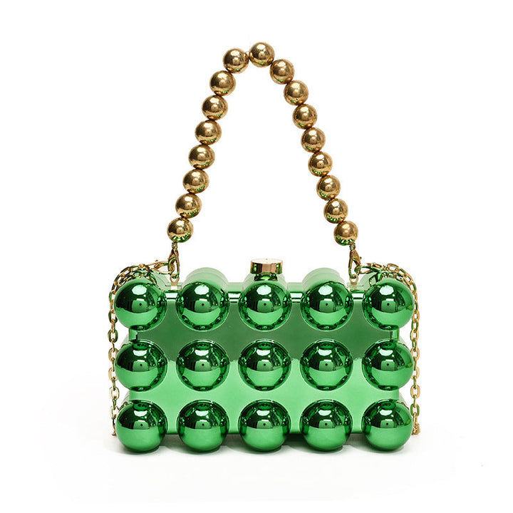 Gold Fashionable Retro Metal Ball Minimalist Chain Bags