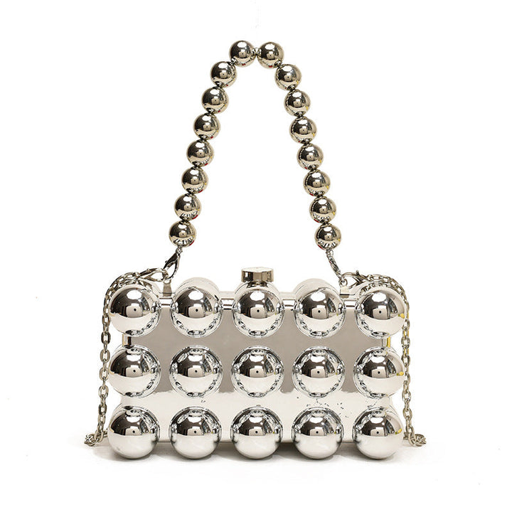 Gold Fashionable Retro Metal Ball Minimalist Chain Bags