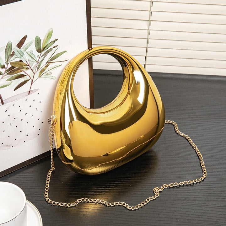 Gold Fashion High-End Acrylic Evening Chain Dumpling Bag