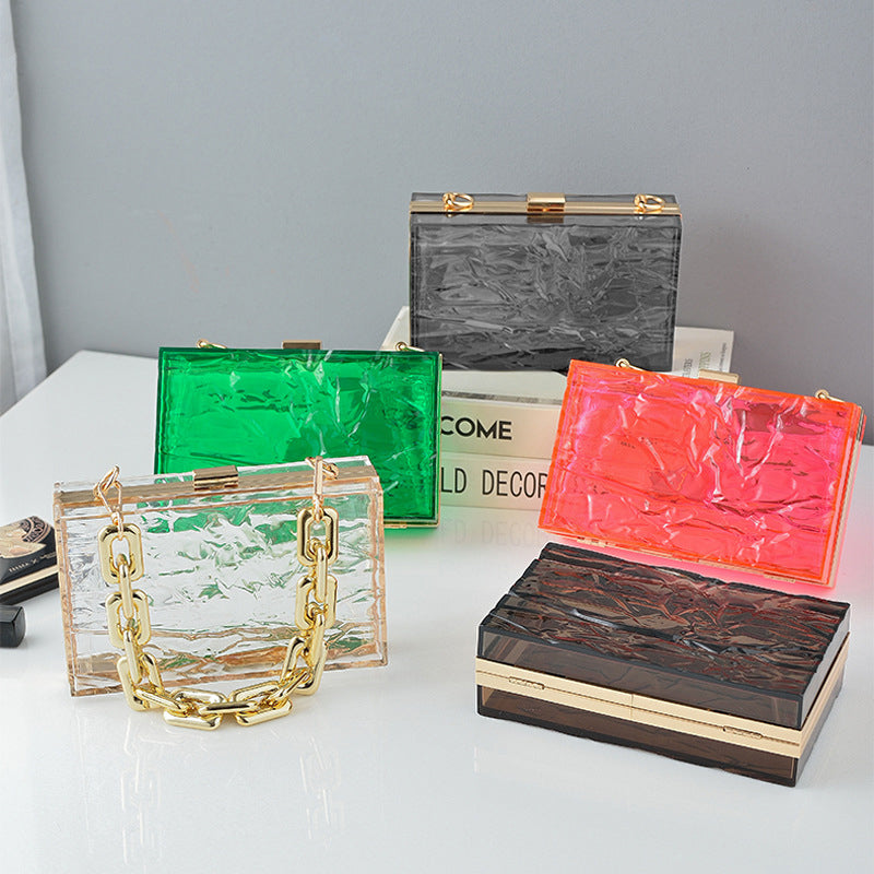 Coffee Acrylic Chic Daily High-End Jelly Clutch Bag