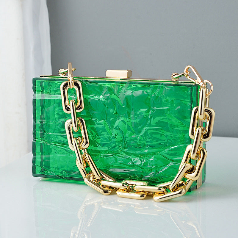 Coffee Acrylic Chic Daily High-End Jelly Clutch Bag