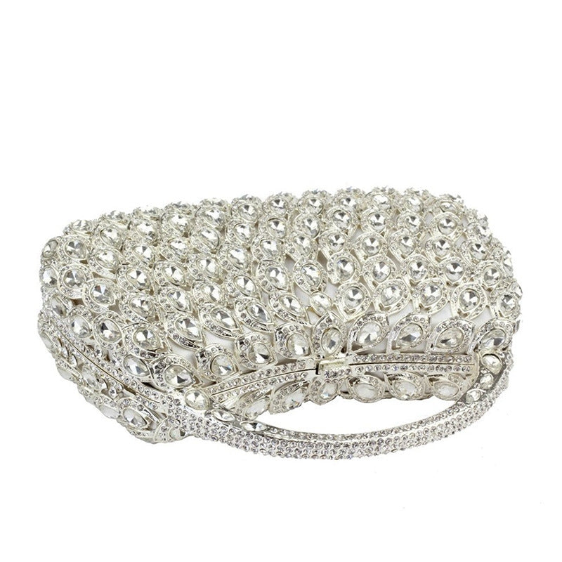 Retro Luxurious Wedding Party Evening Square HandBag with Rhinestone