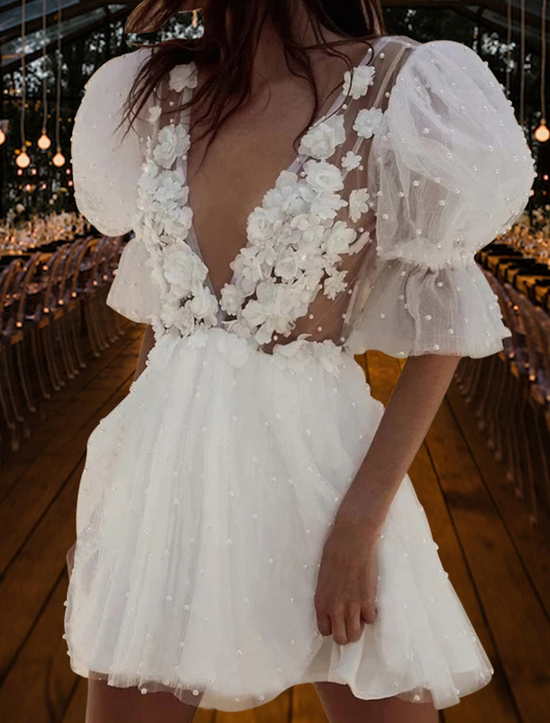 mini wedding dress uk Lauren Elaine Mirrorball Mini
