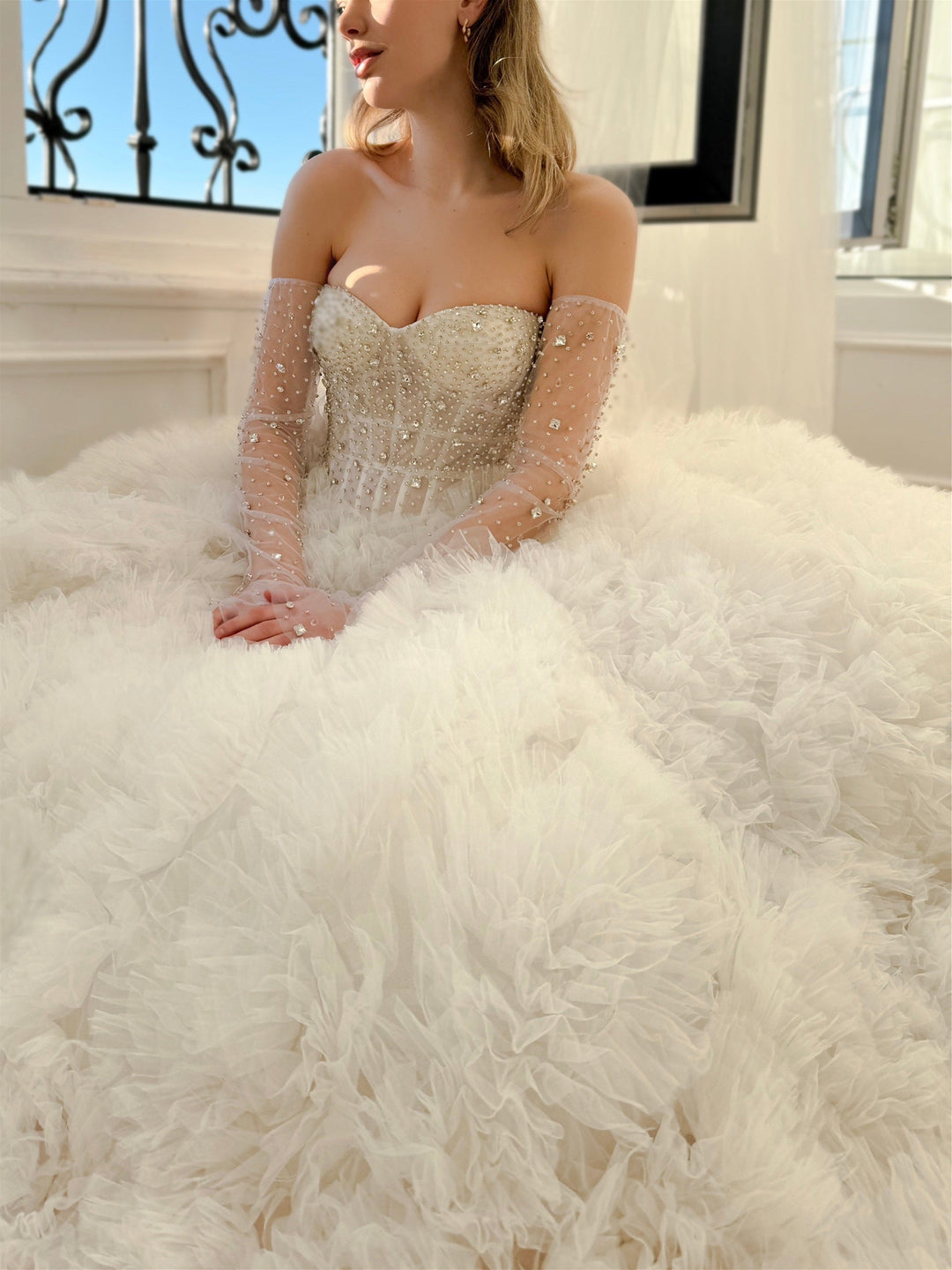 Ball Gown Sweetheart Spaghetti Straps/Strapless Sleeveless Floor-Length  Wedding Dresses