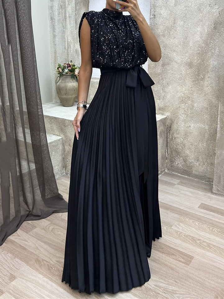 A Line/Princess Crew Neck Floor-Length Sleeveless Wedding Guest Dress