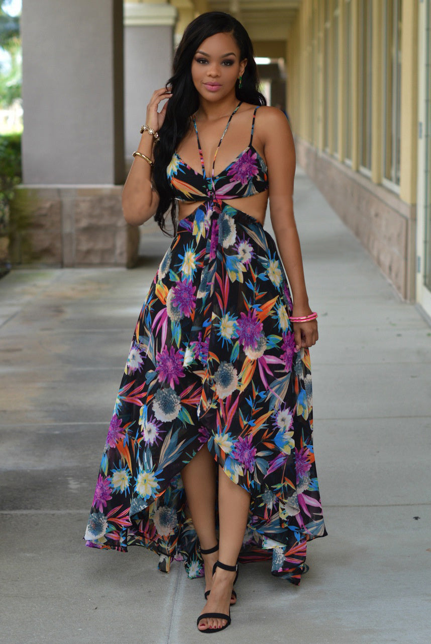 A-Line/Princess Bohemian Maxi Dress with Flower Wedding Guest Dress