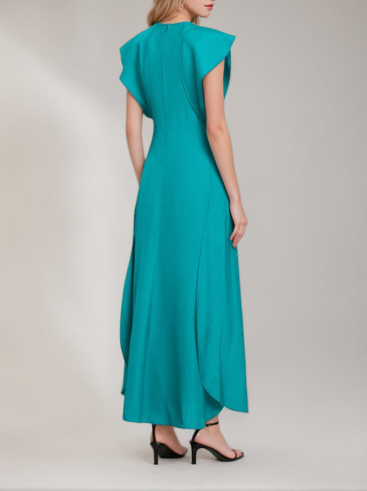 A-Line/Princess Scoop Sleeveless Ankle-Length Wedding Guest Dress with Ruffles