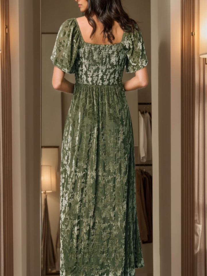 A-Line/Princess Sweetheart Wedding Guest Dresses Short Sleeves Ankle-Length Velvet
