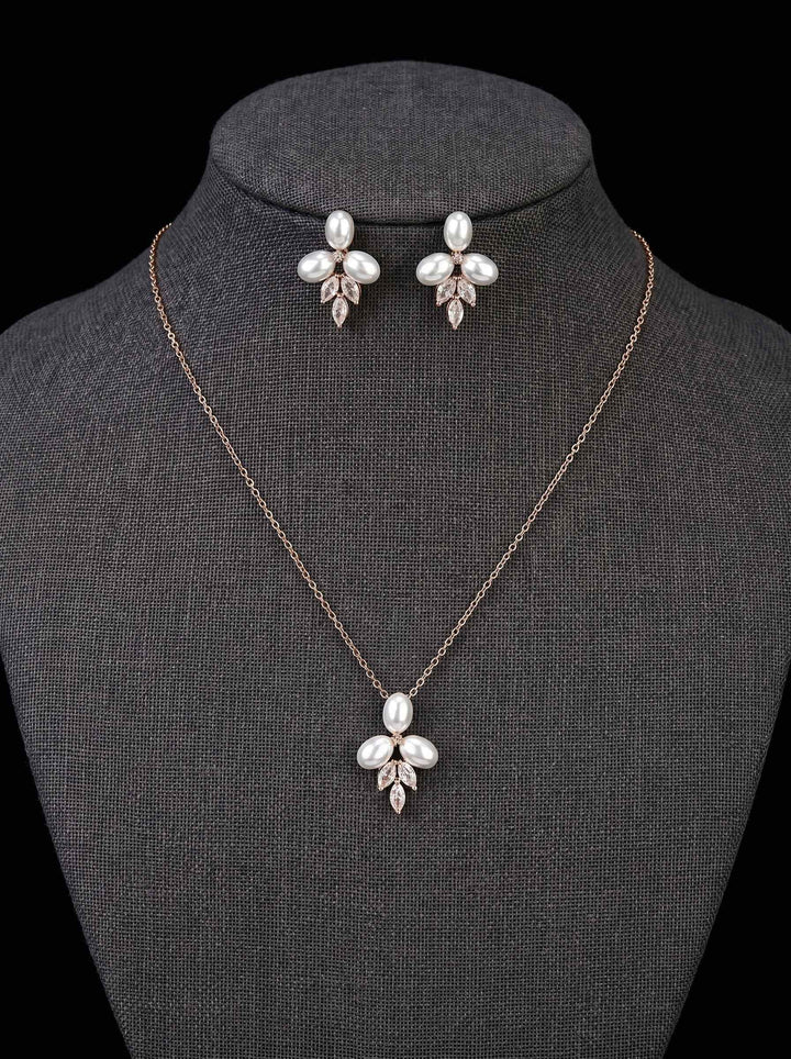 1 set Bridal Jewelry Two-piece Suit Rhinestone Imitation Diamond Necklace Earrings Women's Jewelry Set  For Wedding Gift