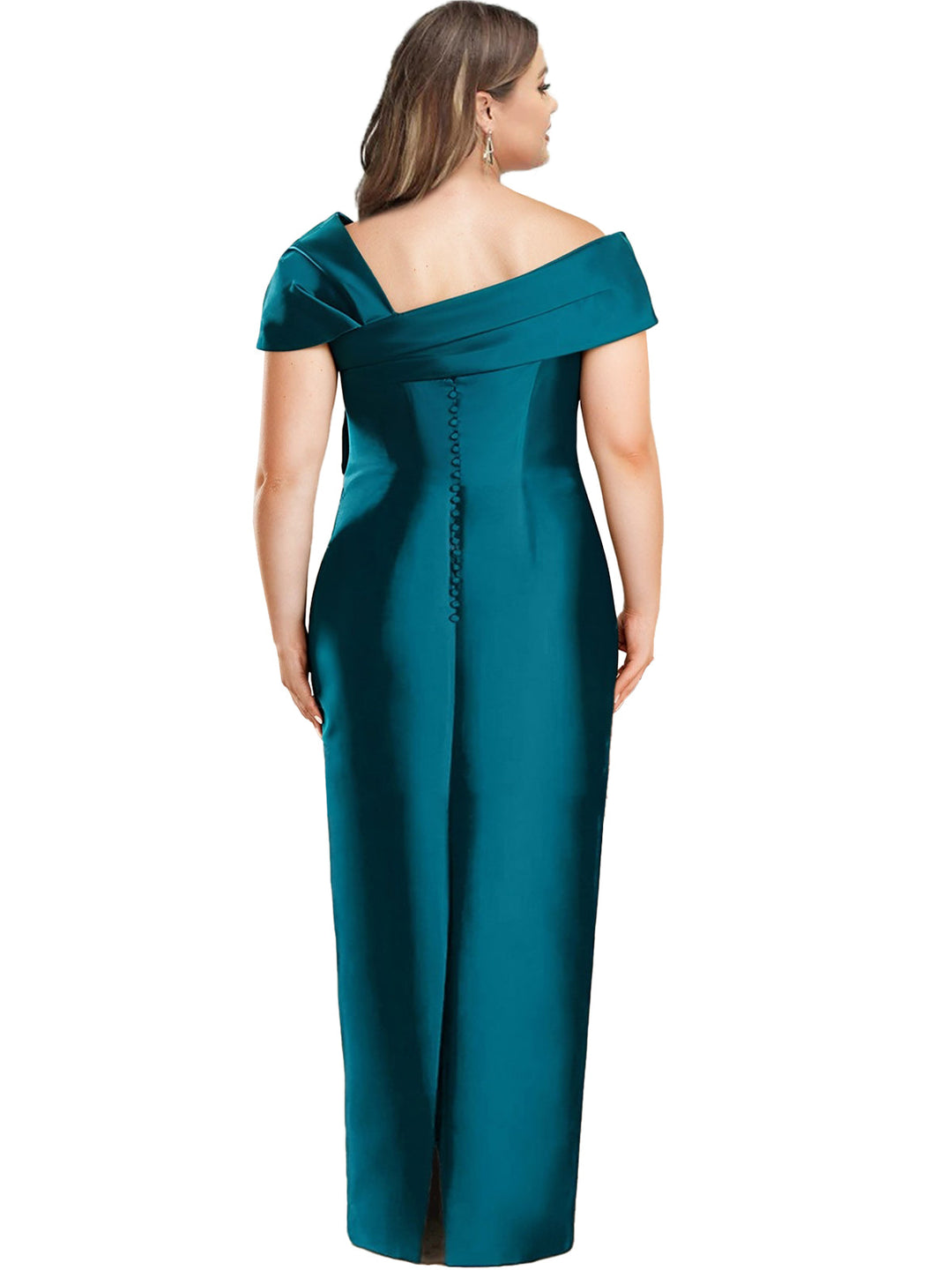 Sheath/Column One-Shoulder Floor-Length Plus Size Mother of the Bride Dresses