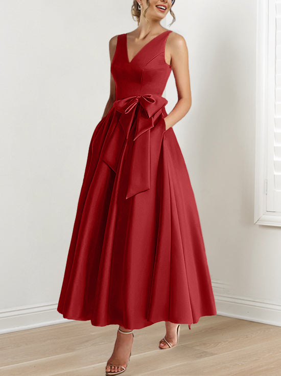 A-Line/Princess V-Neck Mother of the Bride Dresses with Pockets