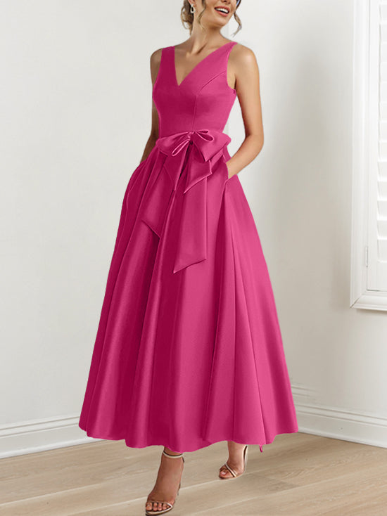 A-Line/Princess V-Neck Mother of the Bride Dresses with Pockets