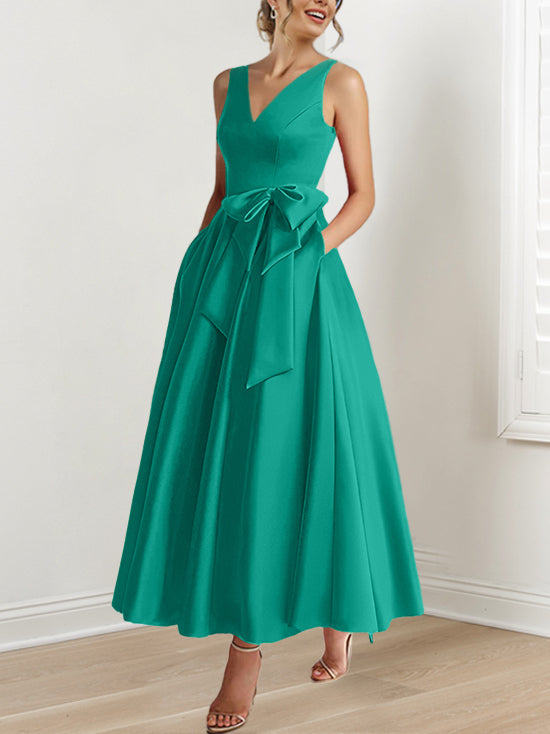 A-Line/Princess V-Neck Mother of the Bride Dresses with Pockets